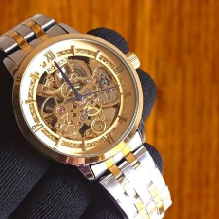 Men's Rose Gold Skeleton Watch