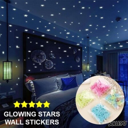 Glow in the Dark Star Wall Stickers – 100 Pcs