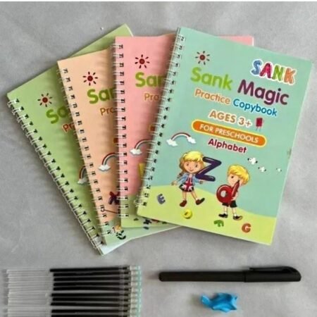 Magic Practice Copybook Set – 4 Pcs with Pen